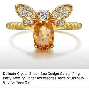 NWT Beautiful Crystal Zircon Bee Golden Ring size 11